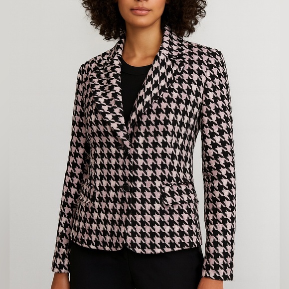 Sag Harbor Jackets & Blazers - Vintage Sag Harbor Houndstooth Blazer Purple Accents 8P Career Workwear